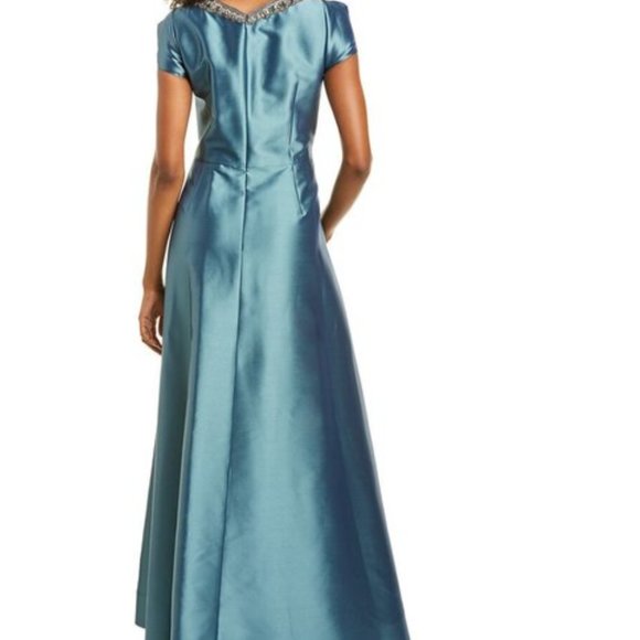 Theia Couture gown NWT size 14 mother of bride formal GORGEOUS jade green - Picture 2 of 7